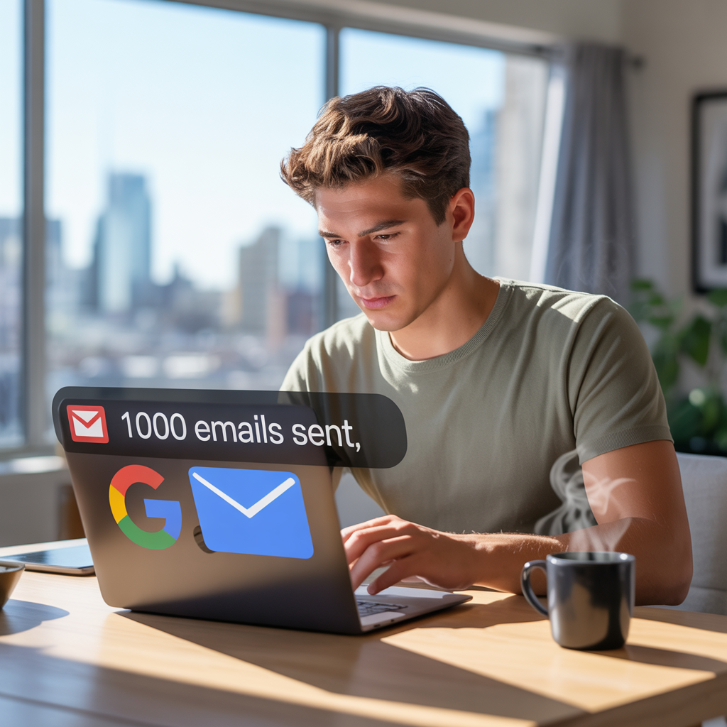A guy sending 1000 gmails